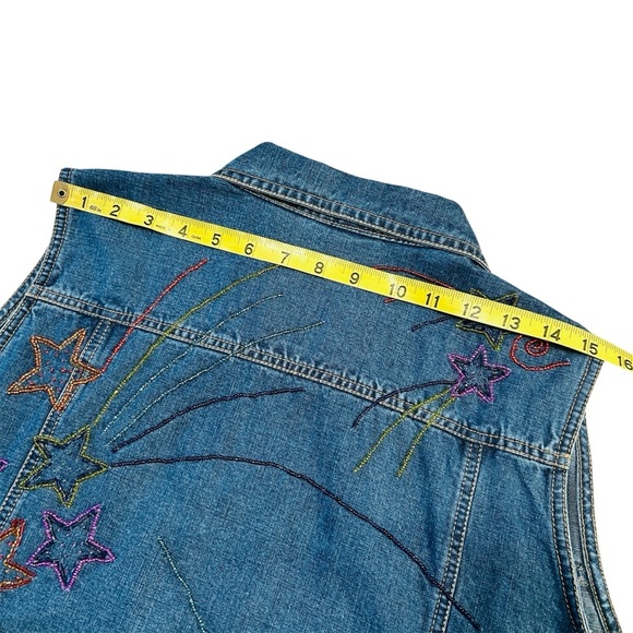 Vintage Chico’s Design Beaded Denim Vest – Size Large (Chico’s 2) - Picture 7 of 11